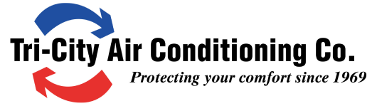 Tri-City Air Conditioning Co. logo with blue and red arrows forming a circle and the slogan "Protecting your comfort since 1969.