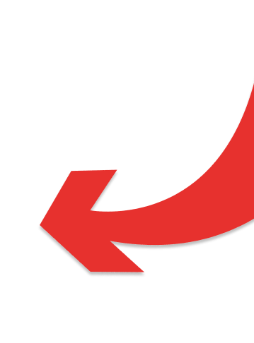 A thick red arrow curves upward and to the left on a black background.