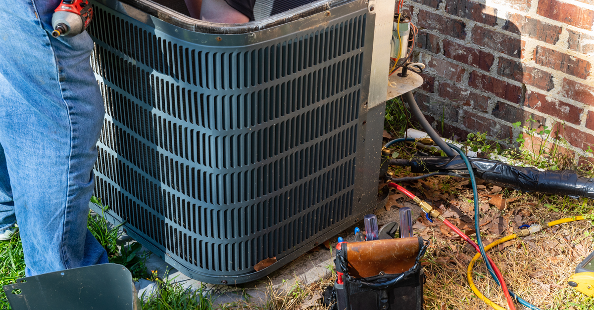 Maintenance on air conditioner unit